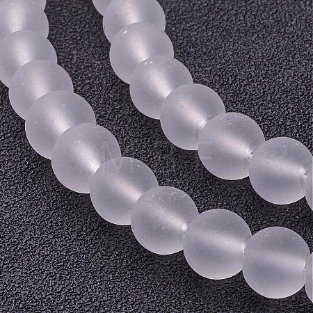 Baking Paint Transparent Glass Bead Strands X-GLAA-S031-8mm-13-1