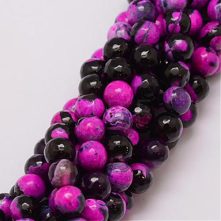 Natural Fire Crackle Agate Bead Strands G-G882-8mm-B04-1