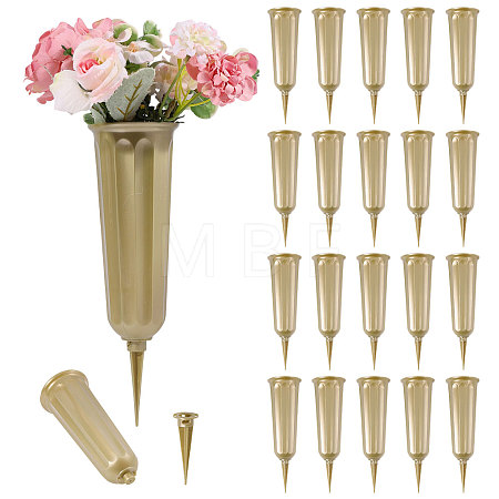 Plastic Cemetery Vase with Stake AJEW-WH0709-444A-1