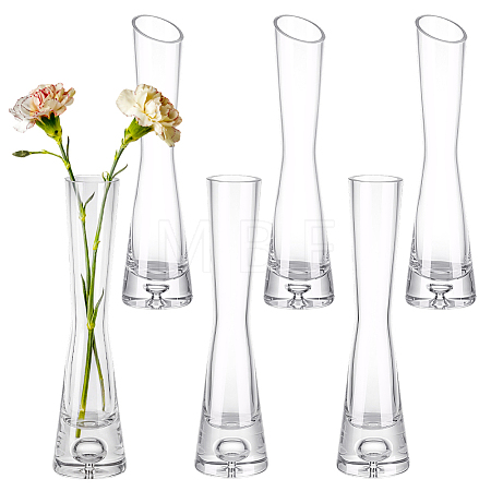 6Pcs 2 Styles Transparent Glass Vase AJEW-GA0010-49-1