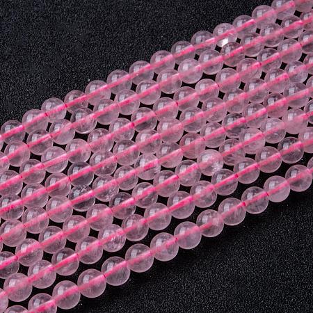Natural Rose Quartz Bead Strands G-R173-6mm-04-1