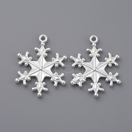 Zinc Alloy Snowflake Pendants TIBEP-12740-S-FF-1