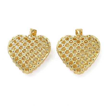 Brass Micro Pave Clear Cubic Zirconia Pendants KK-D221-19G-09-1