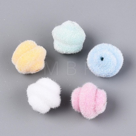 Flocking Opaque Acrylic Twist Beads OACR-T030-14M-B-1
