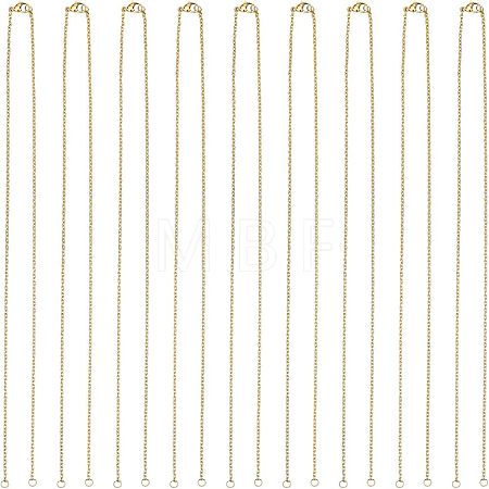 Half Finished 304 Stainless Steel Cable Chain Necklaces STAS-UN0038-66G-1