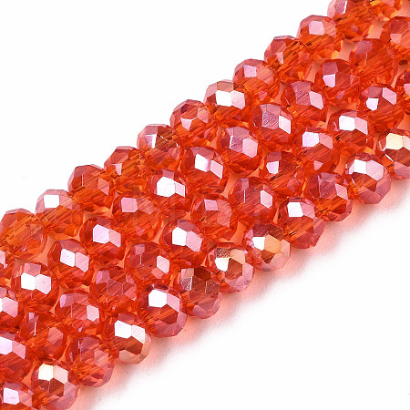 Electroplate Glass Beads Strands X-EGLA-A034-T4mm-B22-1
