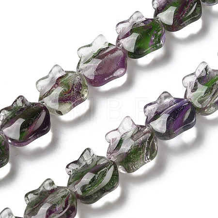 Inner Flower Handmade Lampwork Beads Strands LA-CBA3F7A-01A-1