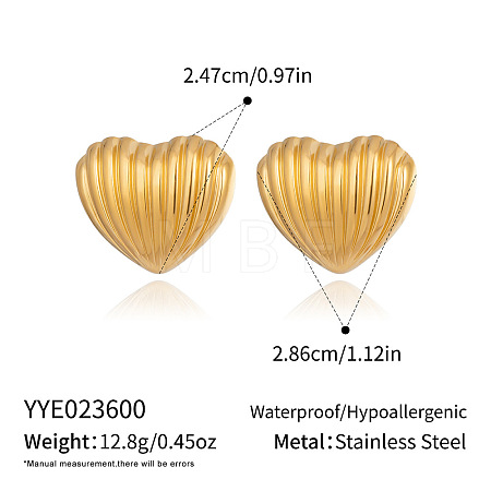 Heart 304 Stainless Steel Stud Earrings AO8083-2-1