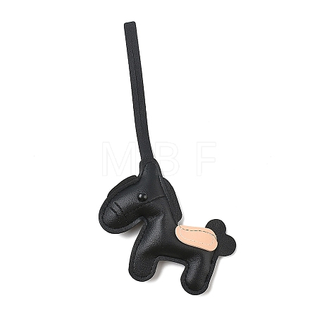 Horse PU Leather Pendant Decorations HJEW-A012-01E-1