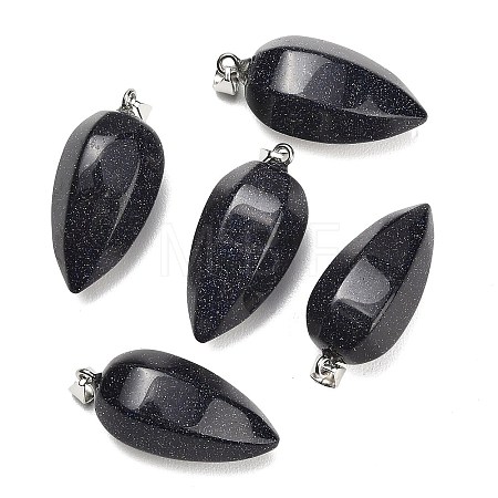 Synthetic Blue Goldstone Pendants GG-K002-16N-1