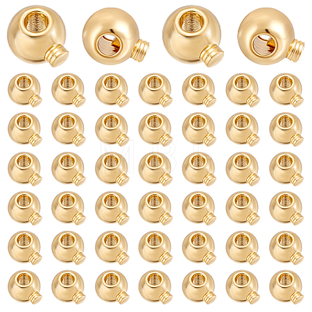 60Pcs Brass Crimp Beads KK-ME0004-72-1