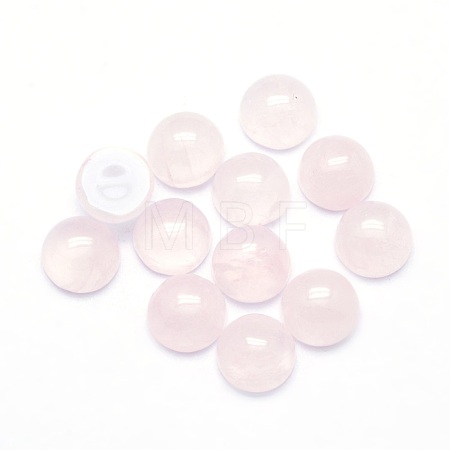 Natural Rose Quartz Cabochons G-P393-R20-6mm-1