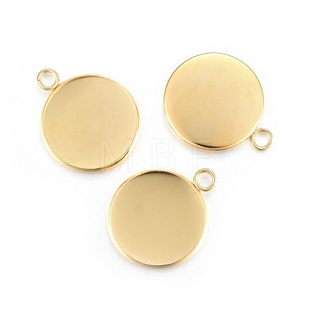 Rack Plating 304 Stainless Steel Pendant Cabochon Settings STAS-F191-14G-G-1