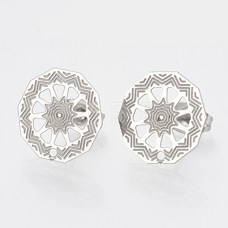 Non-Tarnish 304 Stainless Steel Stud Earring Findings LS-STAS-S079-37B-1