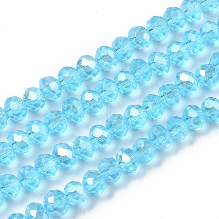 Electroplate Glass Beads Strands EGLA-A034-T4mm-B14-1