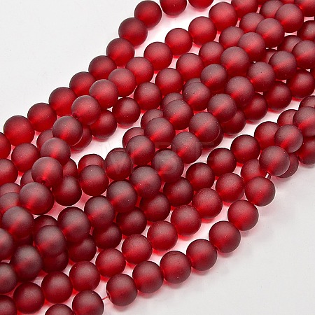 Baking Paint Transparent Glass Bead Strands X-GLAA-S031-4mm-14-1