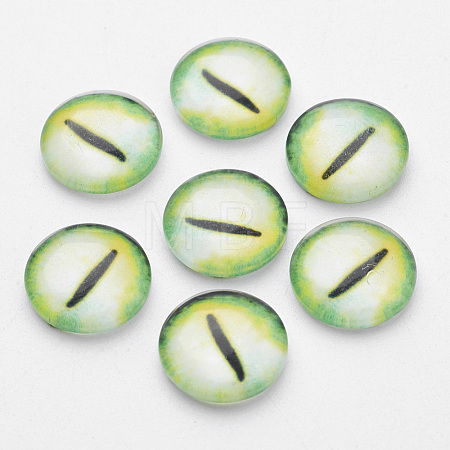Half Round/Dome Dragon Eye Printed Glass Cabochons LS-GGLA-A002-12mm-AB08-1