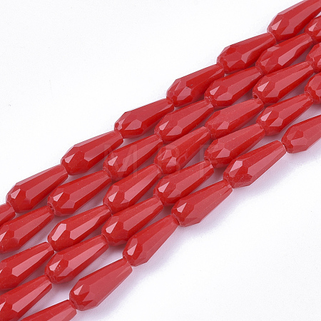 Opaque Solid Color Glass Beads Strands GLAA-T009-001A-1