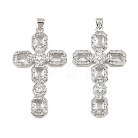 Brass Micro Pave Cubic Zirconia Pendants CU-CBADC6C-13P-02-1