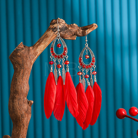 Alloy Rhinestone Teardrop Dangle Earrings FS-WGBDF6F-06-1