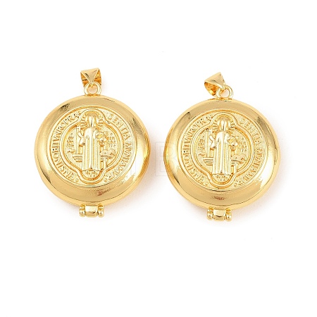 Religion Brass Locket Pendants KK-D232-21G-01-1