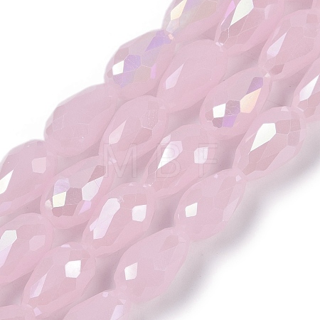 Opaque Solid Color Electroplate Glass Beads Strands EGLA-N013-J6mm-B01-1