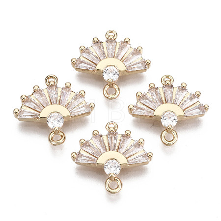 Brass Micro Pave Cubic Zirconia Links Connectors X-KK-R111-067-1