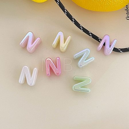 UV Plating Acrylic Alphabet Beads OACR-N163-42N-1
