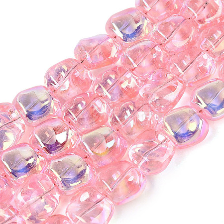Electroplate Transparent Glass Beads Strands EGLA-N057-02A-06-1
