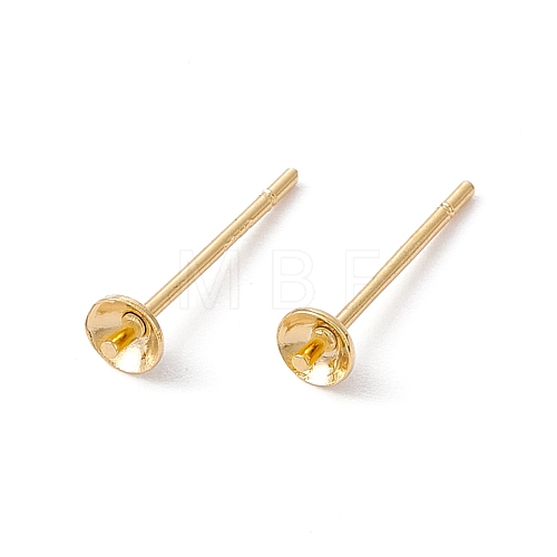 Rack Plating Brass Stud Earring Findings KK-G433-05D-G-1