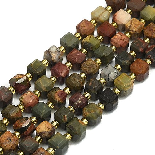 Natural Picasso Jasper Beads Strands G-I376-D86-01-1