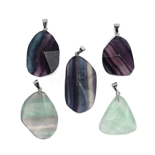 Natural Fluorite Pendants G-C140-06A-1