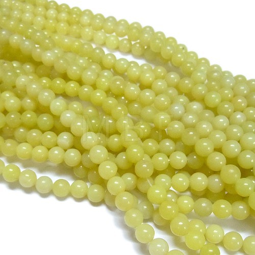 Natural Lemon Jade Beads Strands X-G-H1631-4MM-1