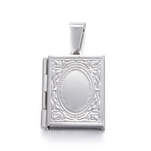 Tarnish Resistant 316 Stainless Steel Locket Pendants STAS-N0016-06P-1