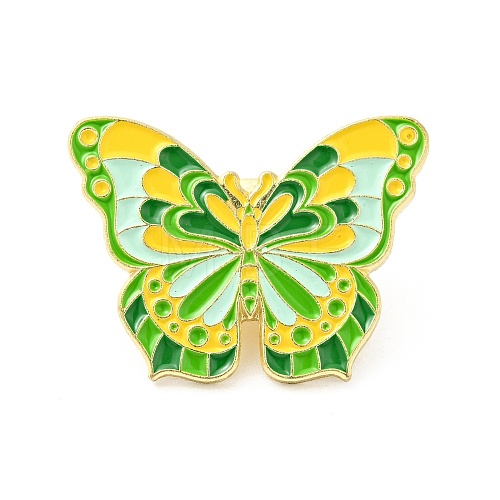 Flower Butterfly Enamel Pin JEWB-J005-07C-G-1