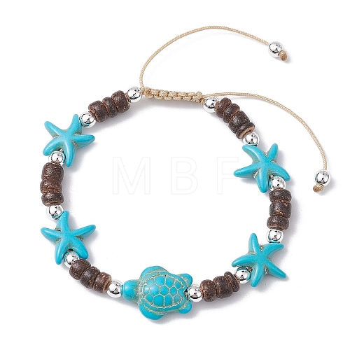 Coconut Braided Bead Bracelets BJEW-JB10078-02-1