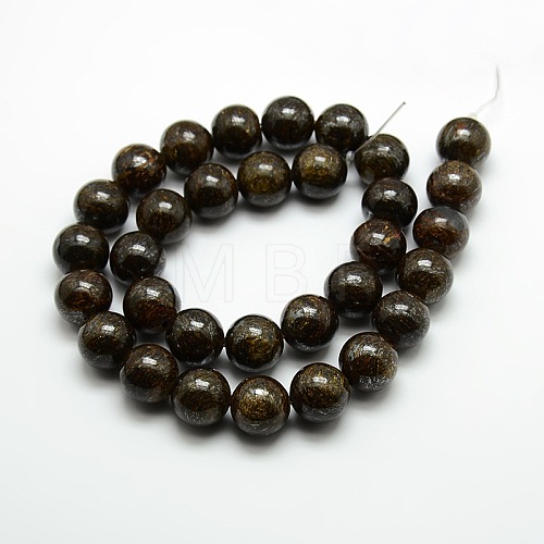 Round Natural Bronzite Beads Strands G-P059C-01-1