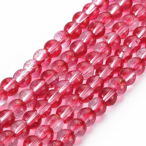 Transparent Spray Painted Glass Bead Strands GLAA-N035-03B-B04-1