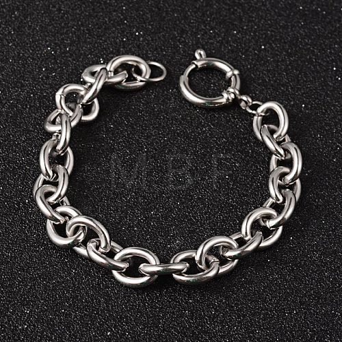 304 Stainless Steel Cable Chain Bracelets BJEW-H477-03-1