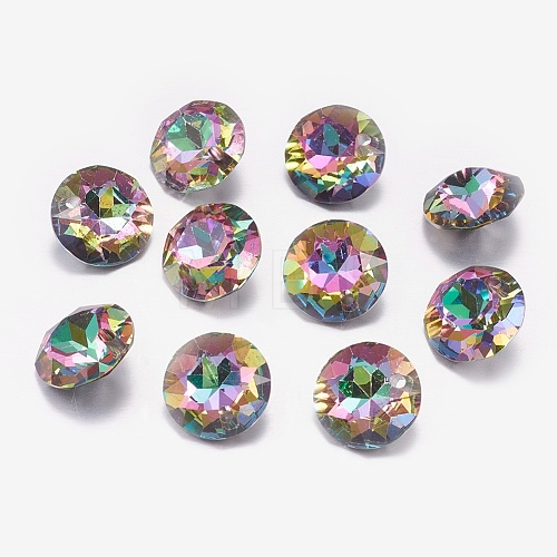 Faceted Glass Rhinestone Charms RGLA-F051-10mm-001VO-1