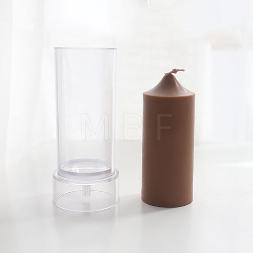 DIY Spire Shape Cylinder Plastic Candle Molds CAND-PW0001-009B-1