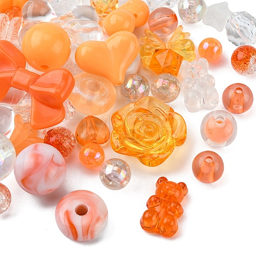 Opaque & Transparent Acrylic Beads MACR-YW0002-01B-1