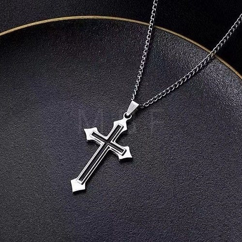 Alloy with Enamel Cross Pendant Necklaces for Men and Women PW-WG47743-02-1