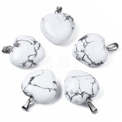 Natural Howlite Pendants G-N0325-12C-1