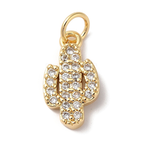 Rack Plating Brass & Cubic Zirconia Pendants KK-L216-063G-1