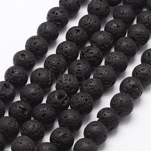 Natural Lava Rock Bead Strands G-A163-03-8mm-1