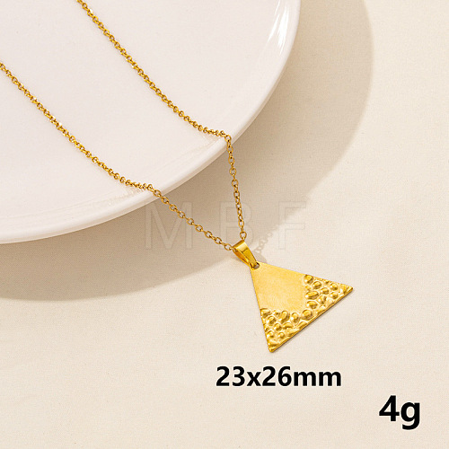 Stylish Stainless Steel Geometric Triangle Pendant Necklace for Women PD6789-6-1