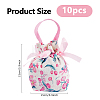 10Pcs Cloth Flower Print Drawstring Pouches ABAG-DC0001-09B-2