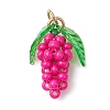 Glass Seed Beaded Grape Pendants PALLOY-MZ00467-2