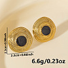 304 Stainless Steel Flat Round Stud Earrings DV1097-3-3